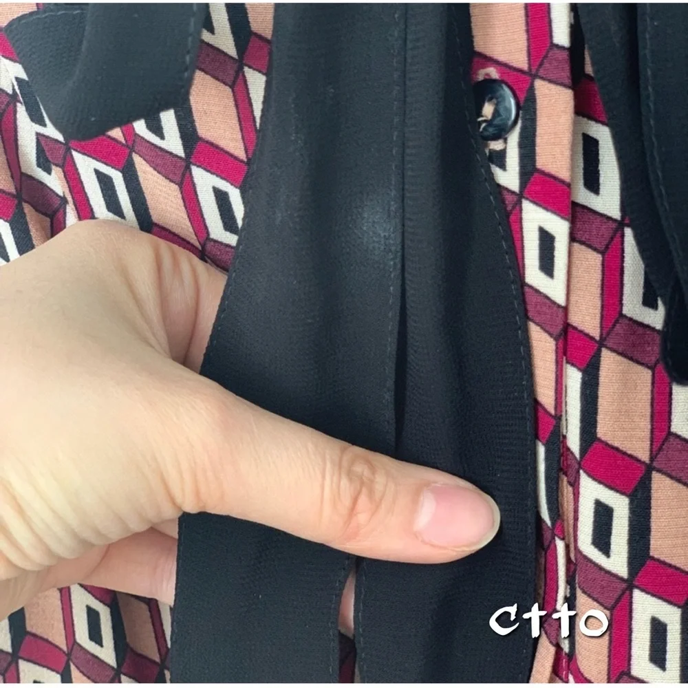 2x 👯‍♀️Host Pick⚡️Zara Geometric Print Dress with Bow Tie - Picture 11 of 11